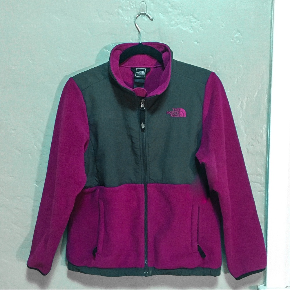 North face girls purple fleece jacket